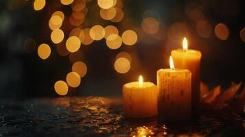 il candele lungo con il ling stelle creare un' romantico fondale per il emotivo poesia essere condivisa. 2d piatto cartone animato foto