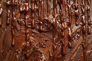 su il tema di bellissimo gustoso liquido cioccolato su onda astratto buio sfondo foto