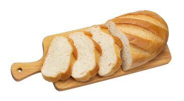 affettato bianca pane isolato su bianca sfondo foto