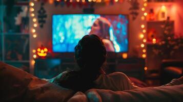 un' Halloween film maratona giocando su un' grande schermo fornire il Perfetto divertimento per ospiti per godere mentre sorseggiando su cocktail analcolici foto