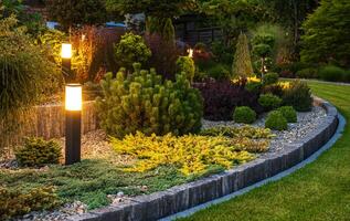 moderno guidato giardino illuminazione foto