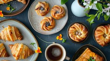 a partire dal frutto della passione crostate per guaiava fatturati Questo tropicale Pasticcino e caffè mattina è un' armonioso fusione di il tropici e il tuo quotidiano tazza di Joe foto