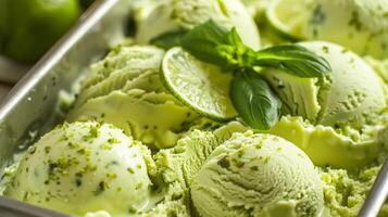 il Perfetto combinazione di piccante e dolce un' notizia in anticipo di lime gelato rinfresca il sensi foto