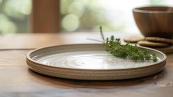 un' ceramica vassoio con un' strutturato superficie Perfetto per servendo formaggio e cracker a il tuo Il prossimo cena festa. foto