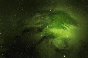 spazio galassia verde chiaro con stelle e nebulosa con motivo astratto bellissimo panorama. foto