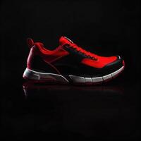 ai generato rosso sport scarpe foto