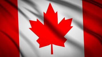 vicino su agitando bandiera di Canada. bandiera simboli di Canada. foto