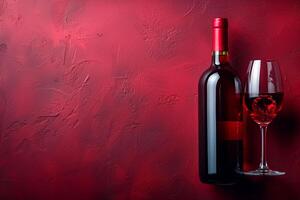 luminoso rosso vino nel cristallo bicchiere, un' armonioso miscela con vivace uva foto