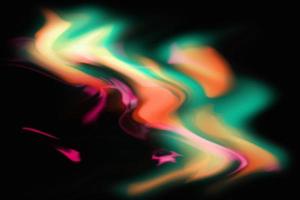 colorato magia astratta sfocatura texture leggera arcobaleno riflettente sul nero. foto