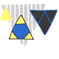 modello astratto triangolo e cerchio con moderna struttura astratta su bianco.