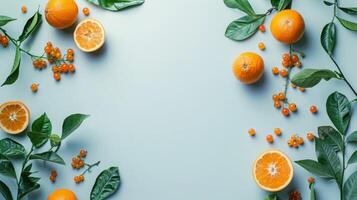 superiore Visualizza sfondo con mandarini e arancia frutta foto