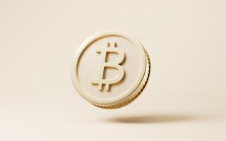 bitcoin oro moneta con criptovaluta concetto, 3d resa. foto
