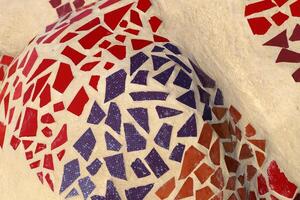 1 ceramica marmo mosaico. calcestruzzo prodotti coperto con piccolo ceramica piastrelle foto
