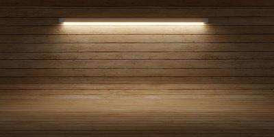pavimento in legno parete in legno prodotto stand galleria fase 3d illustrazione sfondo foto