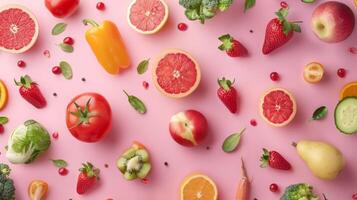 salutare cibo, verdure e frutta, superiore Visualizza foto