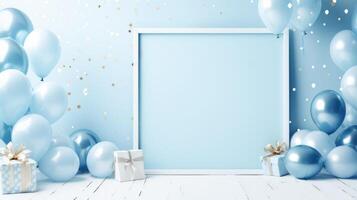 blu Palloncino compleanno festa telaio, ai foto