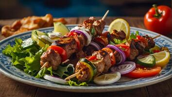 souvlaki greco cibo foto