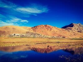 korzok villaggio su tso moriri, ladakh foto