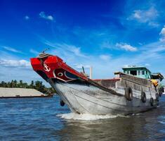 barca. Mekong fiume delta, Vietnam foto