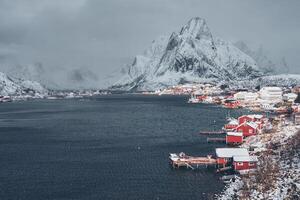 reine pesca villaggio, Norvegia foto