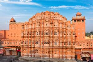 hawa Mahal palazzo di vento il mattina. Jaipur, Rajasthan, India foto