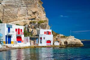 greco pesca villaggio klima su milos isola nel Grecia foto