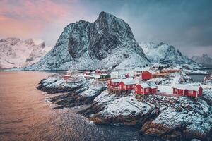 Hamnoy pesca villaggio su lofoten isole, Norvegia foto