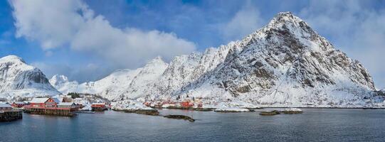 un' villaggio su lofoten isole, Norvegia foto