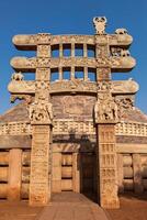 grande stupa. Sanci, madhya pradesh, India foto