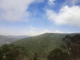 mozzafiato naturale bellezza di abha nel Arabia arabia nel il estate stagione. alto montagne, verde, Basso nuvole e nebbia siamo il bellezza di ahah. foto