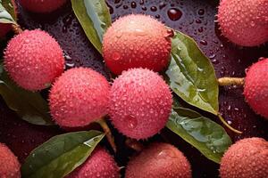 il fresco lychee sfondo è ornato con scintilla foto