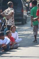 magelang,centrale Java, Indonesia.get pronto per un' salutare camminare nel commemorazione di il 78 ° indonesiano indipendenza giorno foto