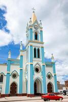 immacolato concezione Chiesa collocato a il chiara tocarruncho piazza nel il comune di combita nel il boyaca regione di Colombia foto