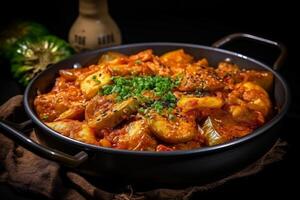 ai generato diletto nel il squisito sapori di kimchi jjigae. un' delizioso e autentico Sud coreano stufato foto