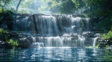 cascata nel il buio foresta foto