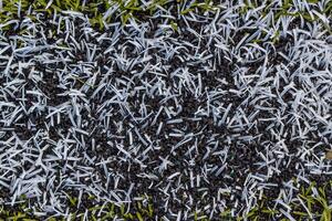 bianca linea su calcio campo erba foto