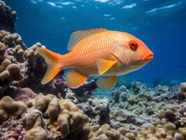 pesce è nuoto tra il corallo scogliera foto