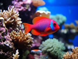 pesce è nuoto tra il corallo scogliera foto