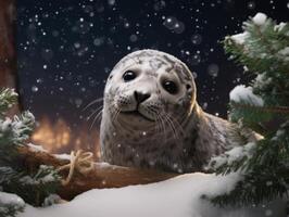 foca nel inverno Paese delle meraviglie foto