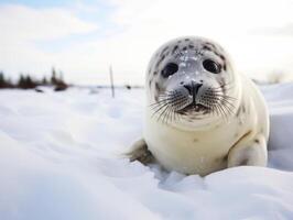 foca nel inverno Paese delle meraviglie foto