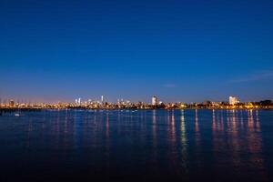 tramonto su st Kilda molo nel melbourne, Australia. foto