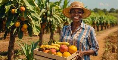 donna Tenere tropicale frutta foto