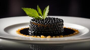 elegante nero caviale nel un' ristorante foto