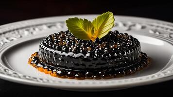 elegante nero caviale nel un' ristorante foto