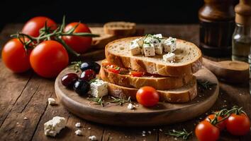 appetitoso dacos nel un' piatto nel un' taverna foto