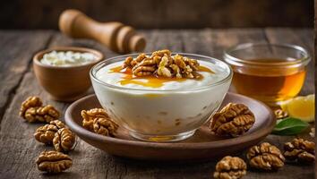 greco Yogurt con Noci e miele foto