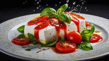 fresco caprese insalata nel un' ristorante foto