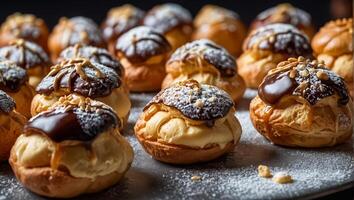 delizioso appetitoso profiteroles elegante foto