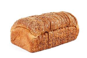 totale Grano pane con affettato cereali e semi isolato su bianca sfondo foto