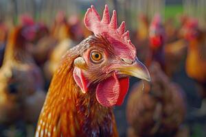 gallina su il pollo azienda agricola. foto